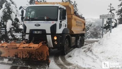 Beypazarı'nın yüksek kesimlerinde kar etkili oldu