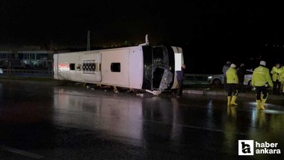 Ankara'dan yola çıkan yolcu otobüsü devrildi: 7 kişi yaralandı!