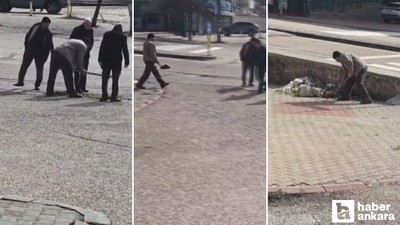 Mamak'ta vatandaşlar bozuk yollar için kolları sıvadı