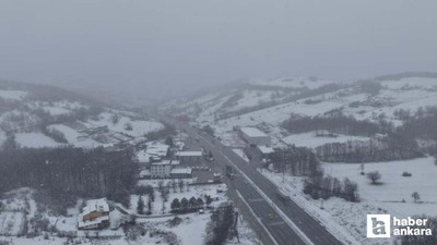 Samsun-Ankara yolunda kar yağışı etkili oldu