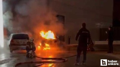 Çankaya'da alev alan elektrikli otomobil kullanılmaz hale geldi