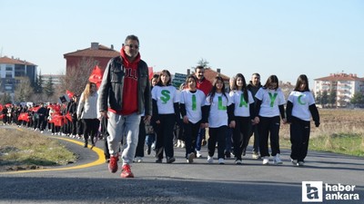 Kahramankazan'da 300 öğrenci bağımlılığa karşı farkındalık için yürüdü