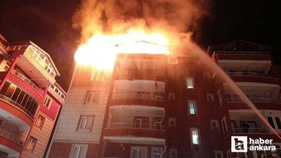 Yozgat Sorgun'da 5 katlı apartmanın çatı katında yangın paniğe neden oldu