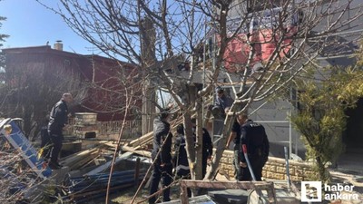 Akyurt'ta inşaat alanında çökme meydana geldi: 2 işçi yaralandı