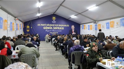 Gölbaşı'nda kurulan "Gönül Sofrası" çadırı ile her gün 400 kişiye iftar verildi