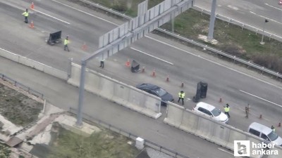 Ankara'da jandarma ekipleri trafiği havadan denetledi