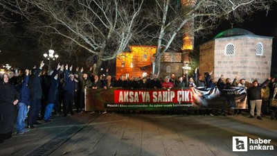 Mescid-i Aksa'nın ibadete kapatması Ankara'da protesto edildi