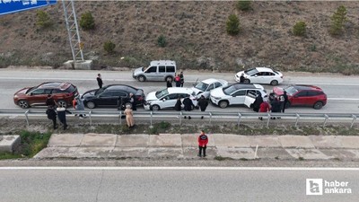 Kırıkkale'de 6 araçlı trafik kazasında 3 kişi yaralandı