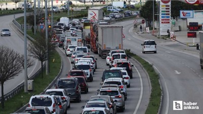Ankara'nın Karadeniz ile bağlantısı olan kara yolunda trafik yoğunluğu