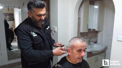 Pursaklar Belediyesi'nden yaşlı bireyler için evde berber hizmeti