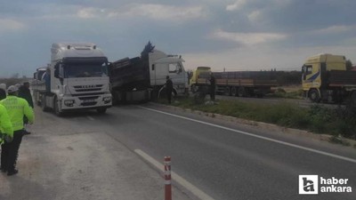 Ankara - İzmir kara yolunda tır ile kamyon çarpıştı: 2 yaralı
