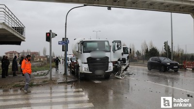 Çubuk'ta üç beton mikseri kazaya karıştı: 1 yaralı