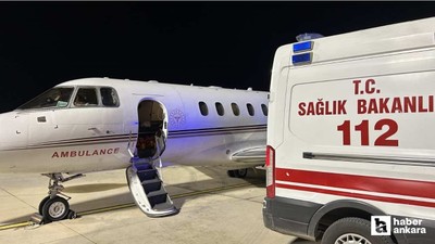 Hasta bebek ambulans uçakla Çanakkale'den Ankara'ya getirildi