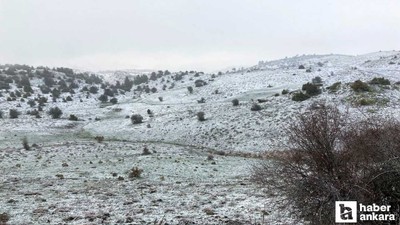 Beypazarı'nın yüksek kesimlerinde kar yağışı etkili oldu