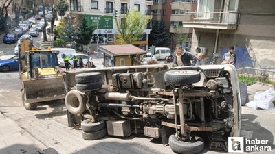Çankaya'da sürücü kamyonetini kasten devirdiğini iddia etti!
