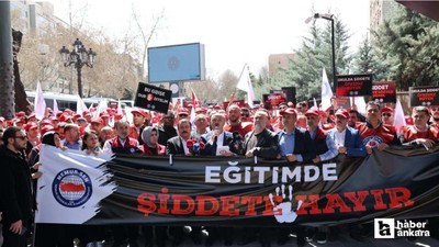 Öğretmenlerden Milli Eğitim Bakanlığı önünde okullardaki saldırılara tepki