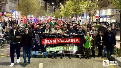 İsrail'in idam yasası Kırşehir'de Filistin'e destek yürüyüşünde protesto edildi