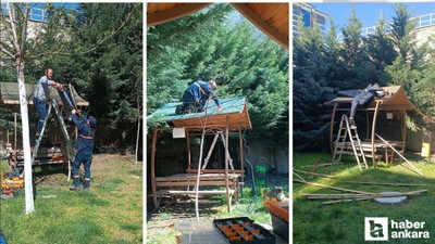 Pursaklar'da park ve bahçelerde bakım çalışmaları başladı