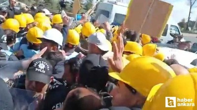 Ankara'da izinsiz gösteriye müdahale: 10 polis yaralandı