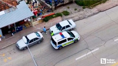 Kırıkkale'de polis kontrolünden kaçmaya çalışan ehliyetsiz sürücü dronla yakalandı