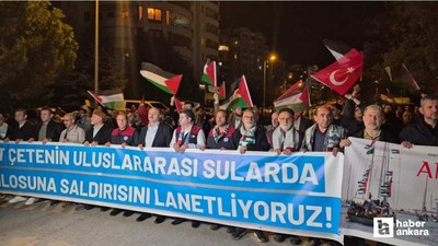 Sumud Filosuna müdahale Ankara'da protesto edildi