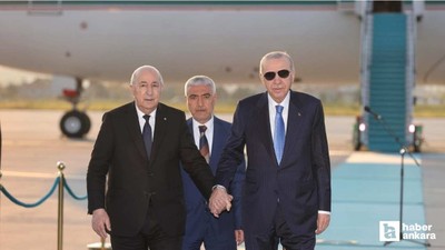 Cumhurbaşkanı Erdoğan, Cezayir Cumhurbaşkanı Tebbun'u Esenboğa'da karşıladı