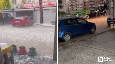 Bala'da akşam saatlerinde dolu yağışı bastırdı