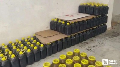 Yenimahalle'de bir iş yerinde 1,5 ton kaçak zeytinyağı yakalandı