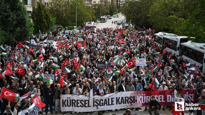 Başkentte "Küresel İşgale Küresel Direniş" yürüyüşü yapıldı