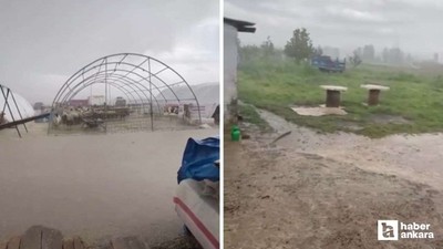 Yenikent'te kuvvetli yağış olumsuzluklara neden oldu