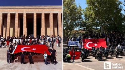 Motorcular Türk bayrağını Samsun'dan Anıtkabir'e taşıdı