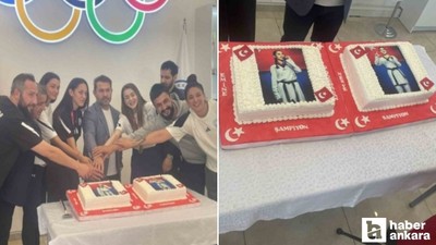 ASKİ Spor, Almanya'dan madalya ile dönen sporcuları için pasta kesti