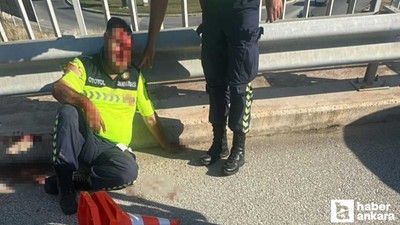 Yakıtı biten araca yardıma koşan otoyol jandarması ölümden döndü