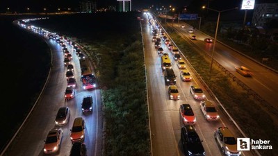 Kilit kavşak Kırıkkale'de kilometrelerce araç kuyruğu oluştu