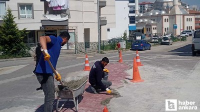 Pursaklar Belediyesinden yol bakım ve onarım çalışması