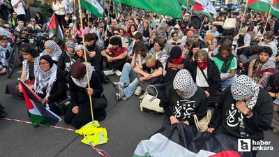 Berlin'de Filistin'e destek gösterisine Alman polisinden sert müdahale