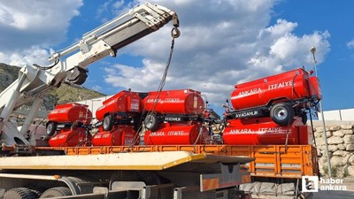 ABB, Beypazarı'nda muhtarlara yangınlara erken müdahale için su tankeri dağıttı