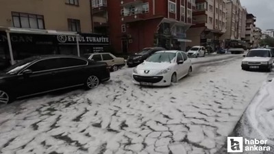 Kahramankazan'da sokaklar beyaza büründü!