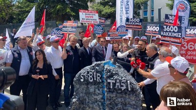 Başkentte memurlardan bakanlık önünde "sabır taşı çatladı" mesajı
