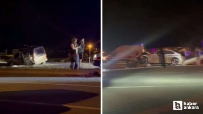 Çubuk'ta otomobil ile hafif ticari araç çarpıştı: 2 yaralı