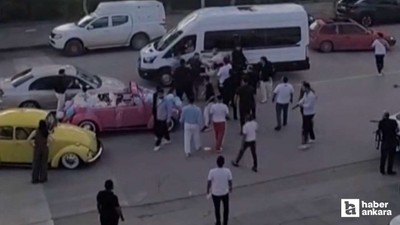 Sincan'da düğün konvoyu trafiği felç etti, gerginlik çıktı