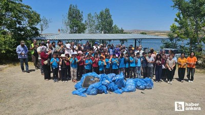 Kesikköprü Baraj Gölü çevresinde gönüllü temizlik çalışması yapıldı
