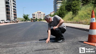 Pursaklar'da asfalt serim ve yol yenileme çalışmaları sürüyor