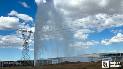 Kahramankazan'da  içme suyu isale hattı patladı!