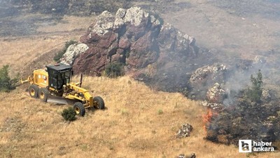 Kırıkkale'de otluk alanda çıkan yangın evlere sıçramadan söndürüldü