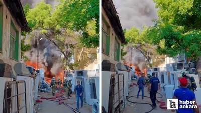 İskitler Sanayi Sitesi'nde yangın paniği! İtfaiye müdahale ediyor