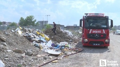 Altındağ'da çöplük alanda yangın çıktı
