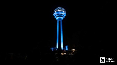 Ankara'da Atakule'ye NATO Zirvesi için özel ışıklandırma