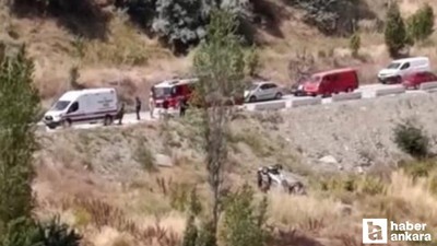 Çankaya'da kontrolden çıkan araç şarampole yuvarlandı