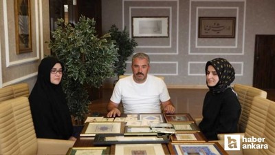 Başkan Çetin'den, tezhip ve hat sanatı eserlerine tam not!